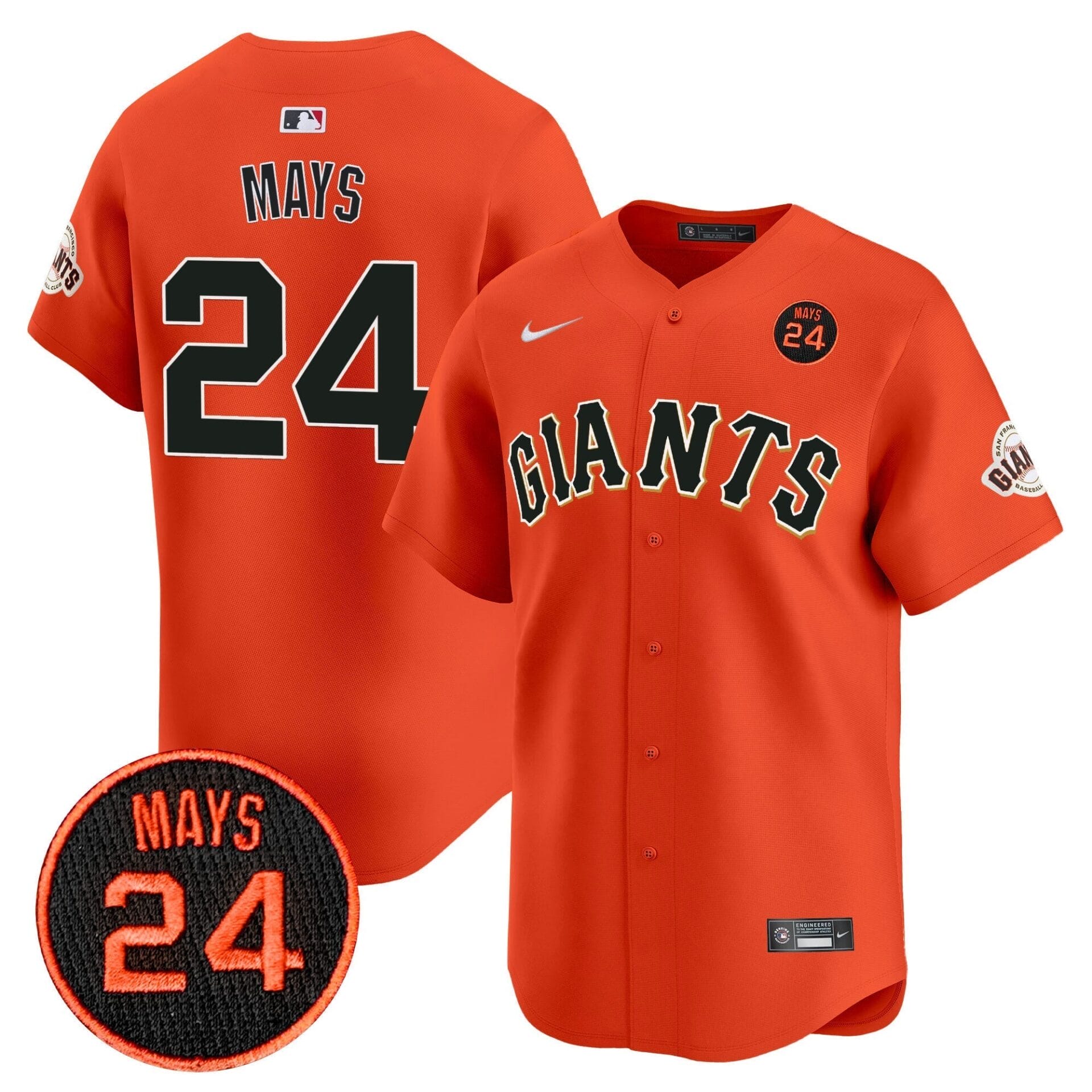 San Francisco Giants 2024 Willie Mays Patch Vapor Premier Limited Jersey V3 - All Stitched - Image 33