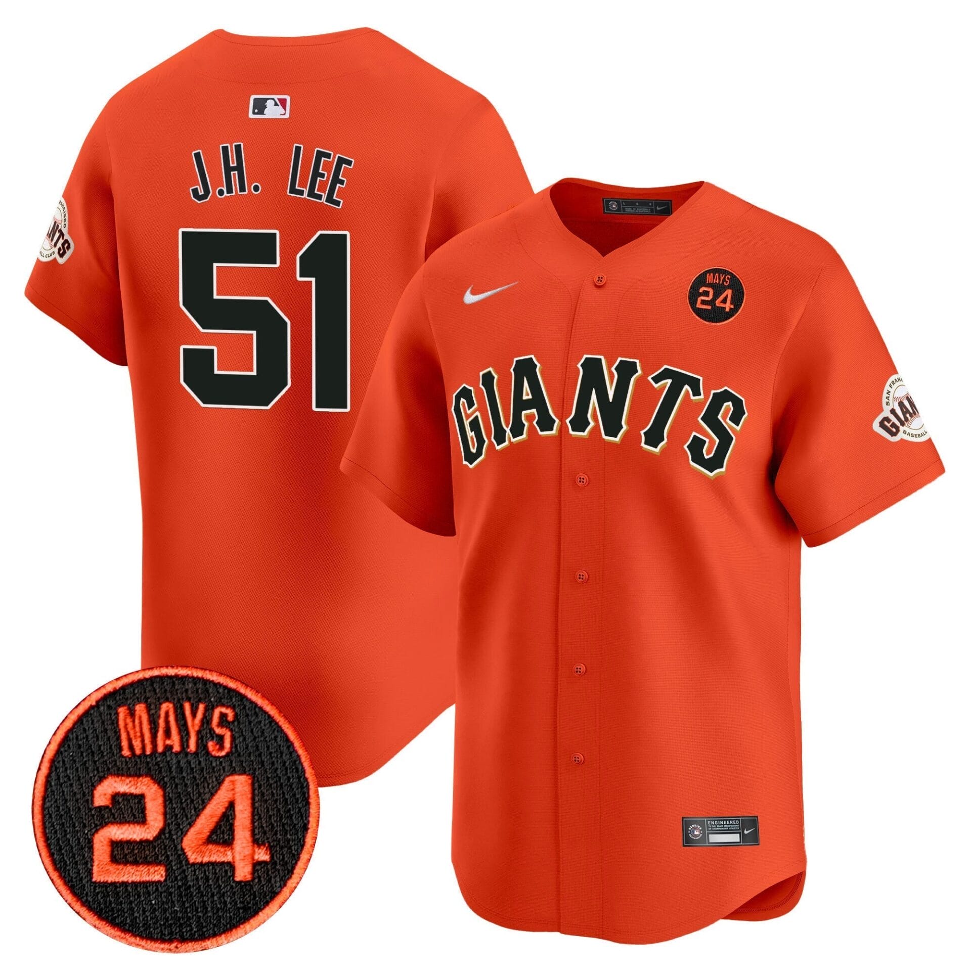 San Francisco Giants 2024 Willie Mays Patch Vapor Premier Limited Jersey V3 - All Stitched - Image 38