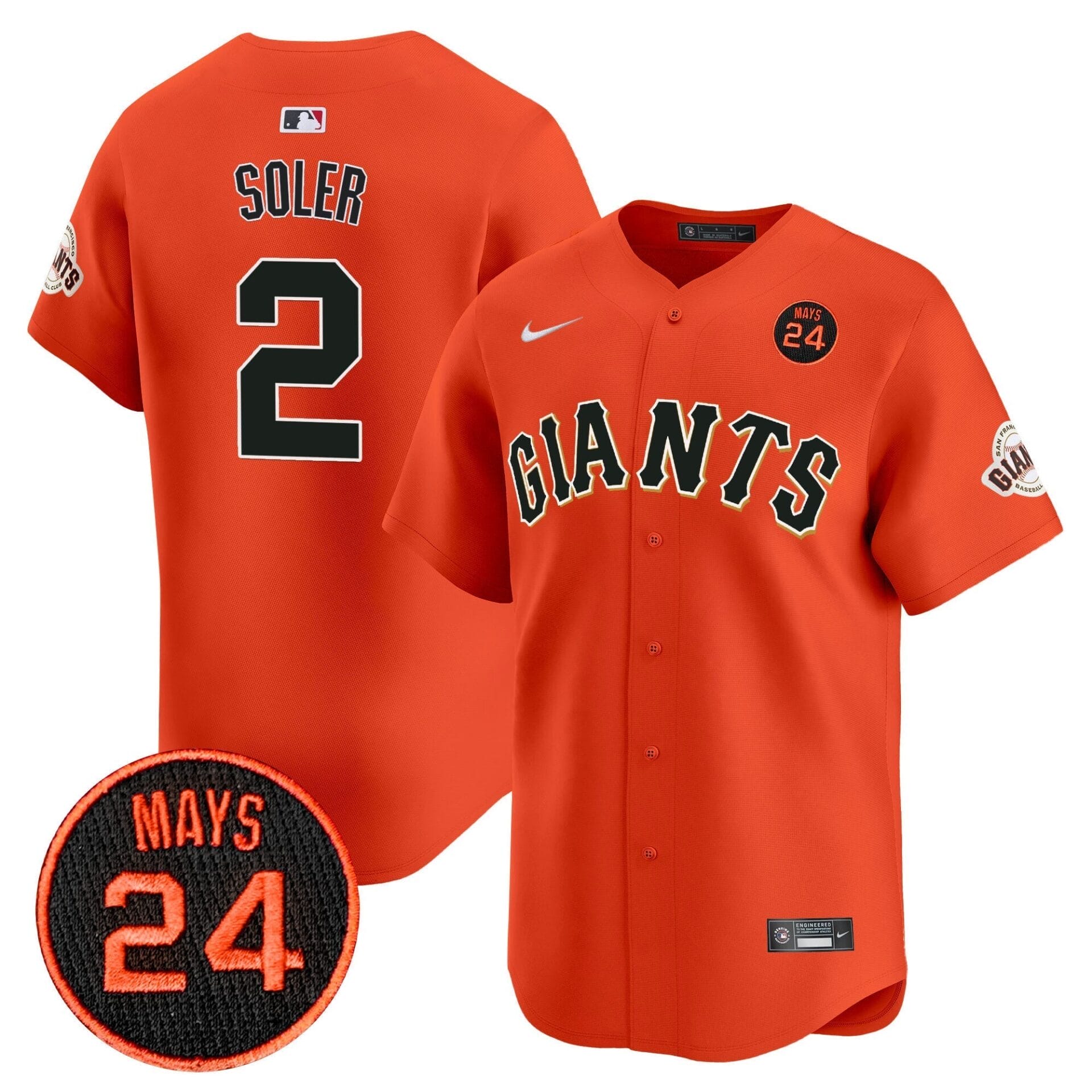 San Francisco Giants 2024 Willie Mays Patch Vapor Premier Limited Jersey V3 - All Stitched - Image 39
