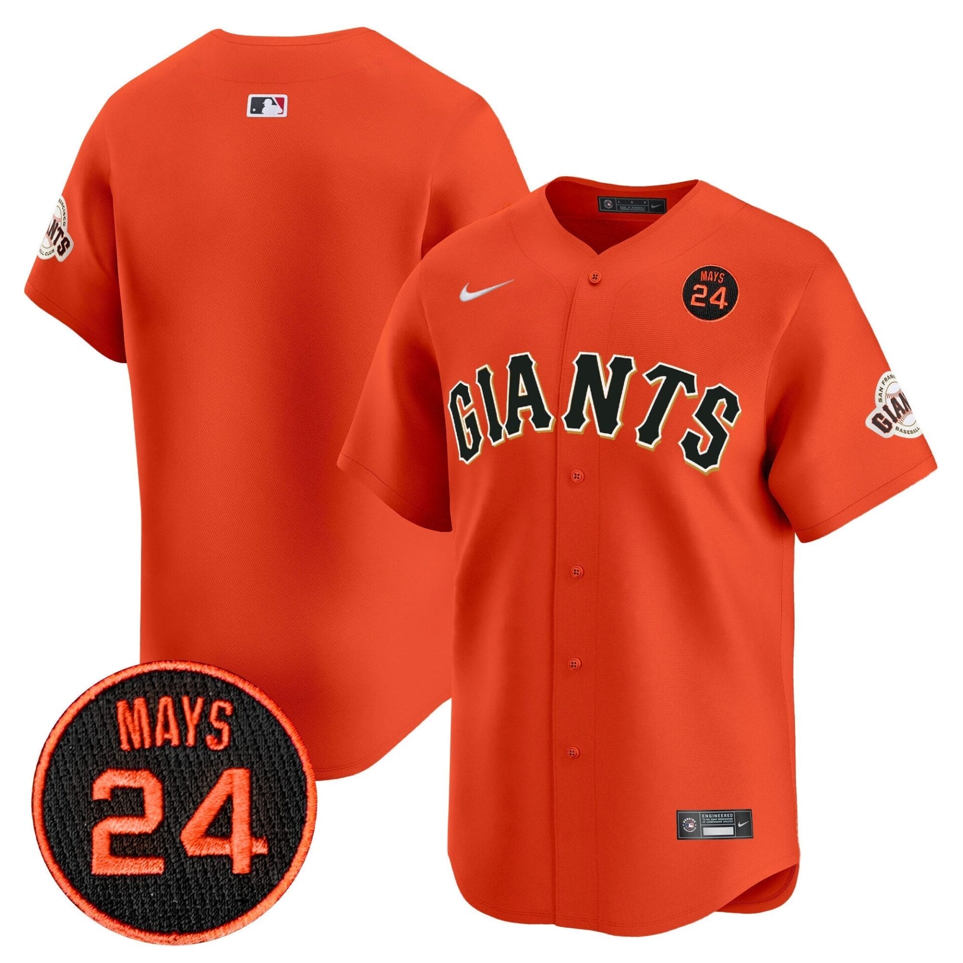 San Francisco Giants 2024 Willie Mays Patch Vapor Premier Limited Jersey V3 - All Stitched - Image 40