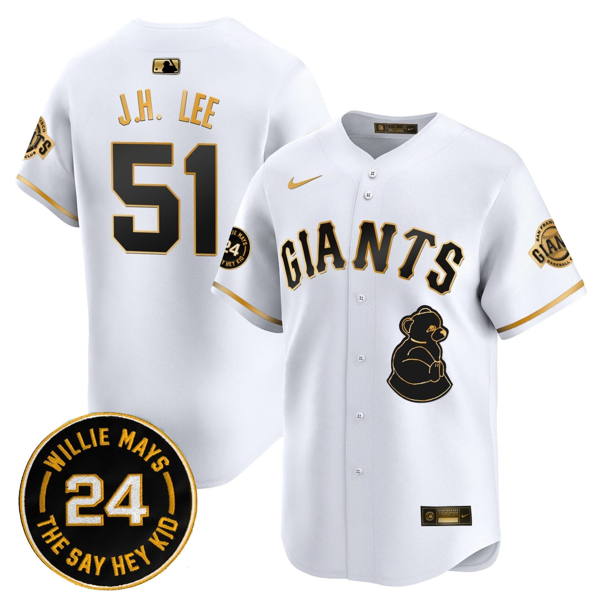 San Francisco Giants 2024 Willie Mays Patch Vapor Premier Limited Jersey V4 - All Stitched - Image 6