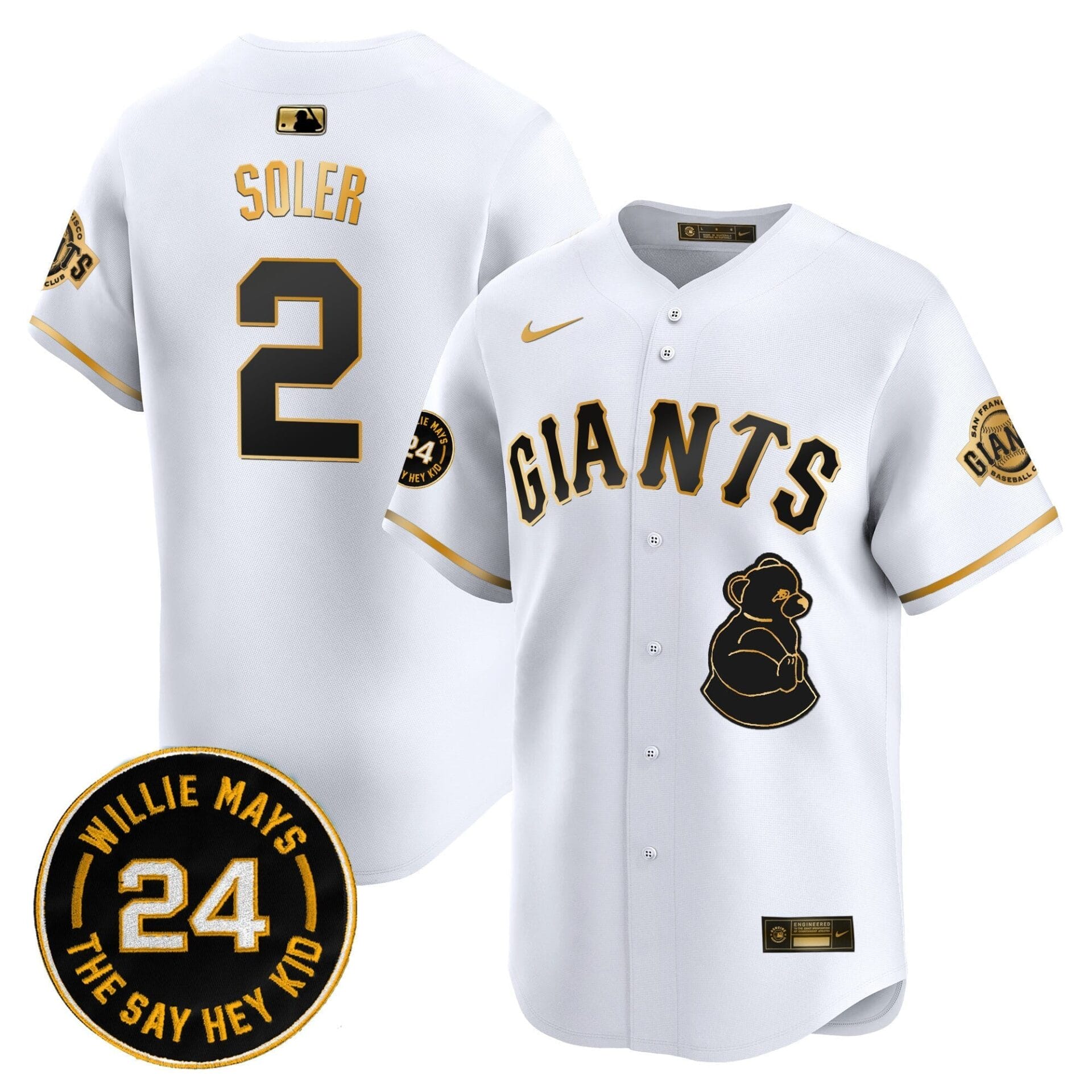 San Francisco Giants 2024 Willie Mays Patch Vapor Premier Limited Jersey V4 - All Stitched - Image 7