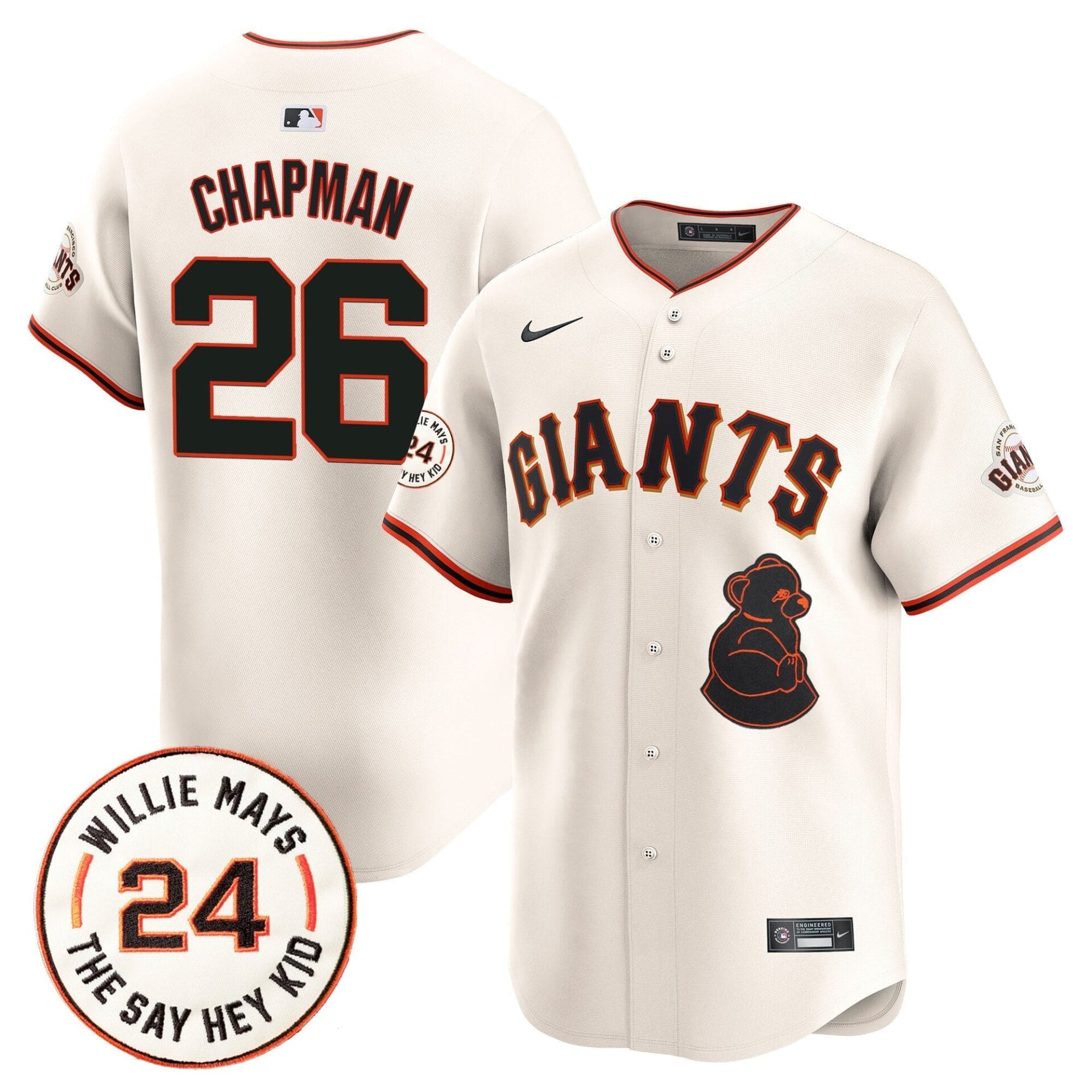San Francisco Giants 2024 Willie Mays Patch Vapor Premier Limited Jersey V4 - All Stitched - Image 18