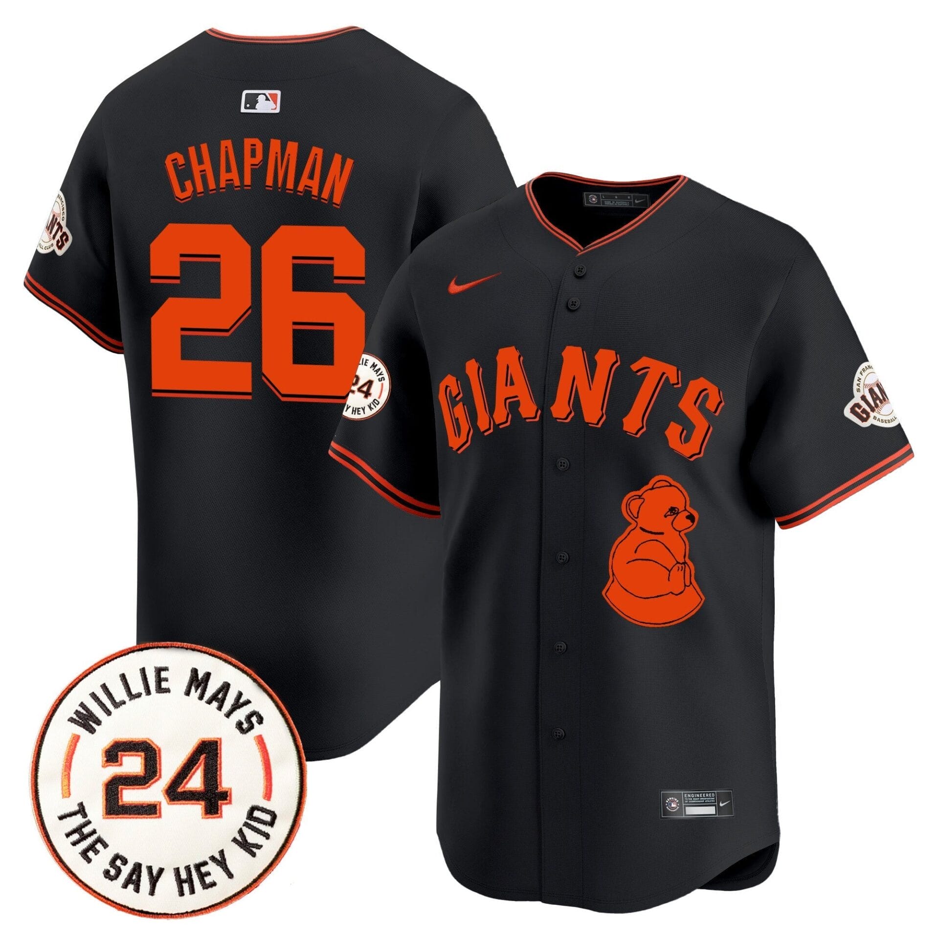 San Francisco Giants 2024 Willie Mays Patch Vapor Premier Limited Jersey V4 - All Stitched - Image 26