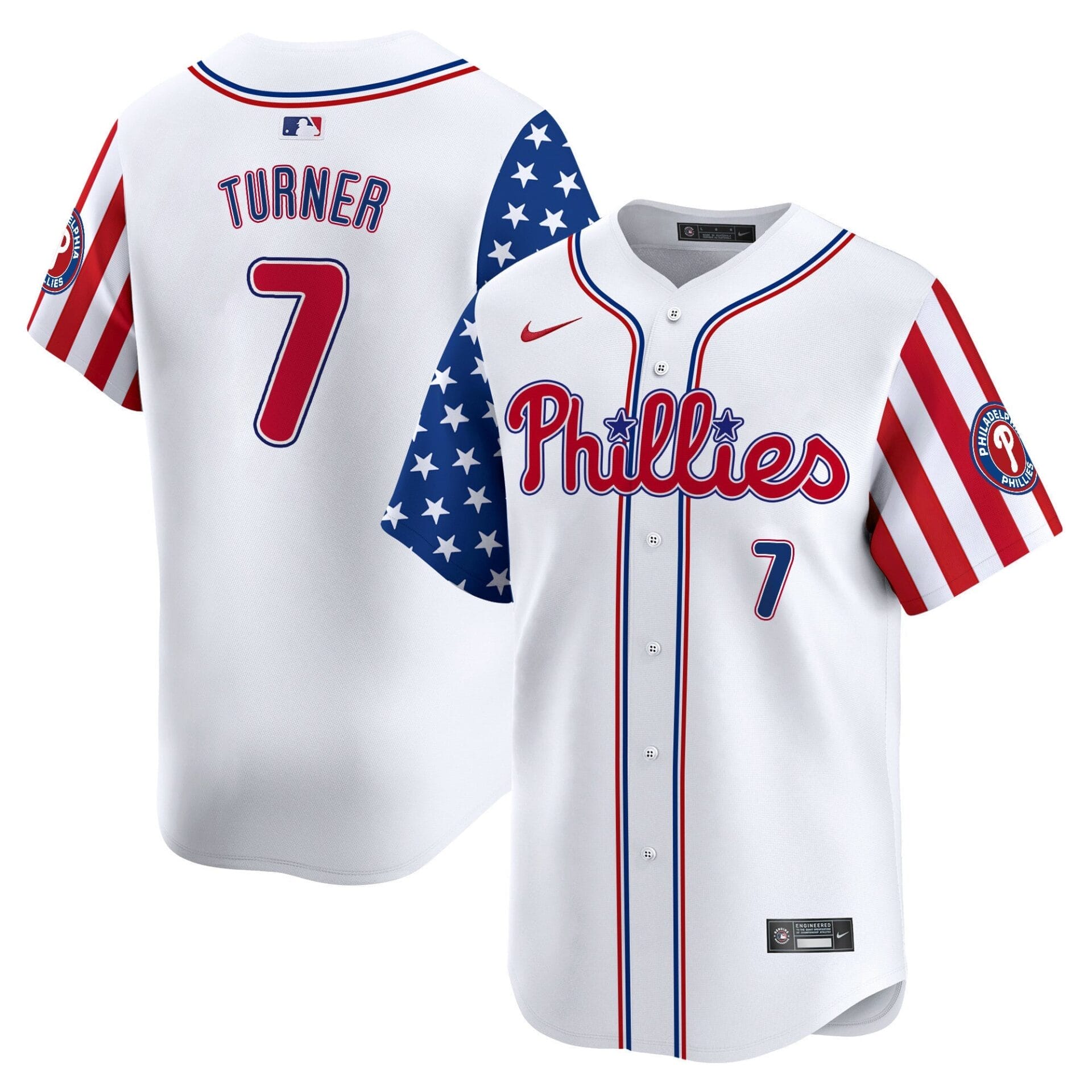 Phillies 2025 Independence Day Vapor Premier Limited Jersey - All Stitched - Image 5