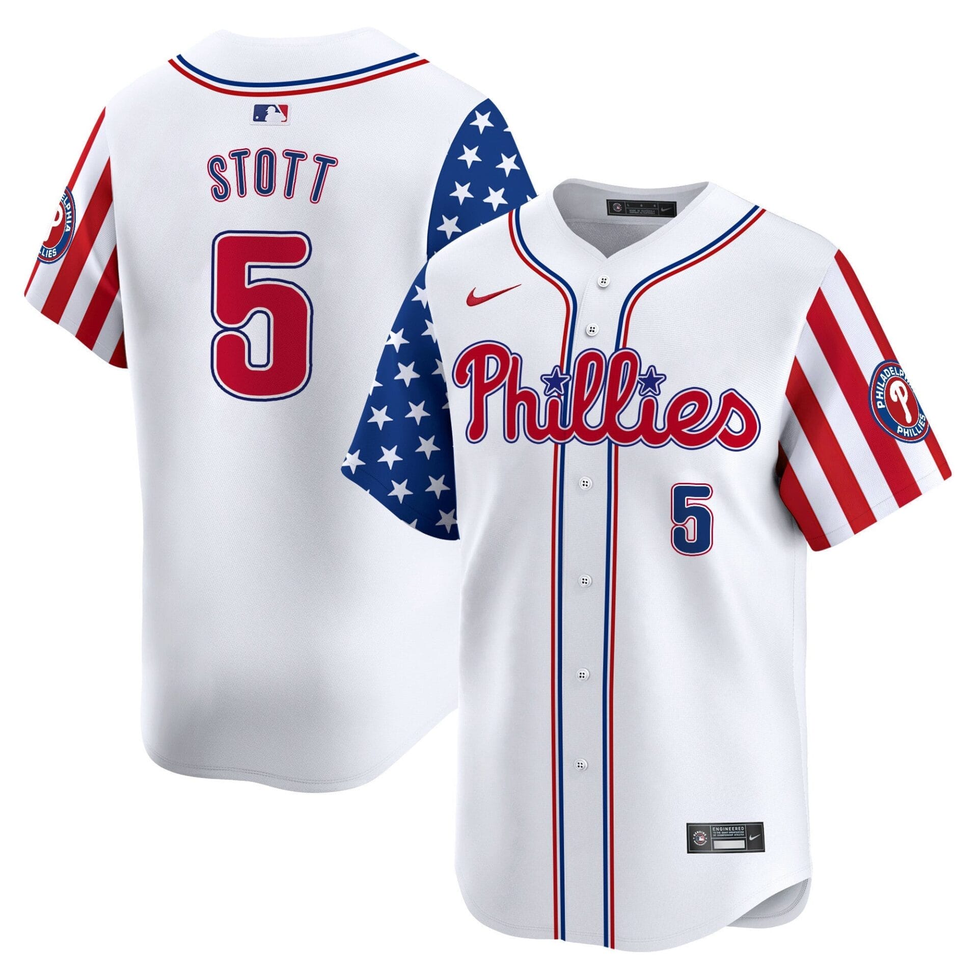 Phillies 2025 Independence Day Vapor Premier Limited Jersey - All Stitched - Image 7
