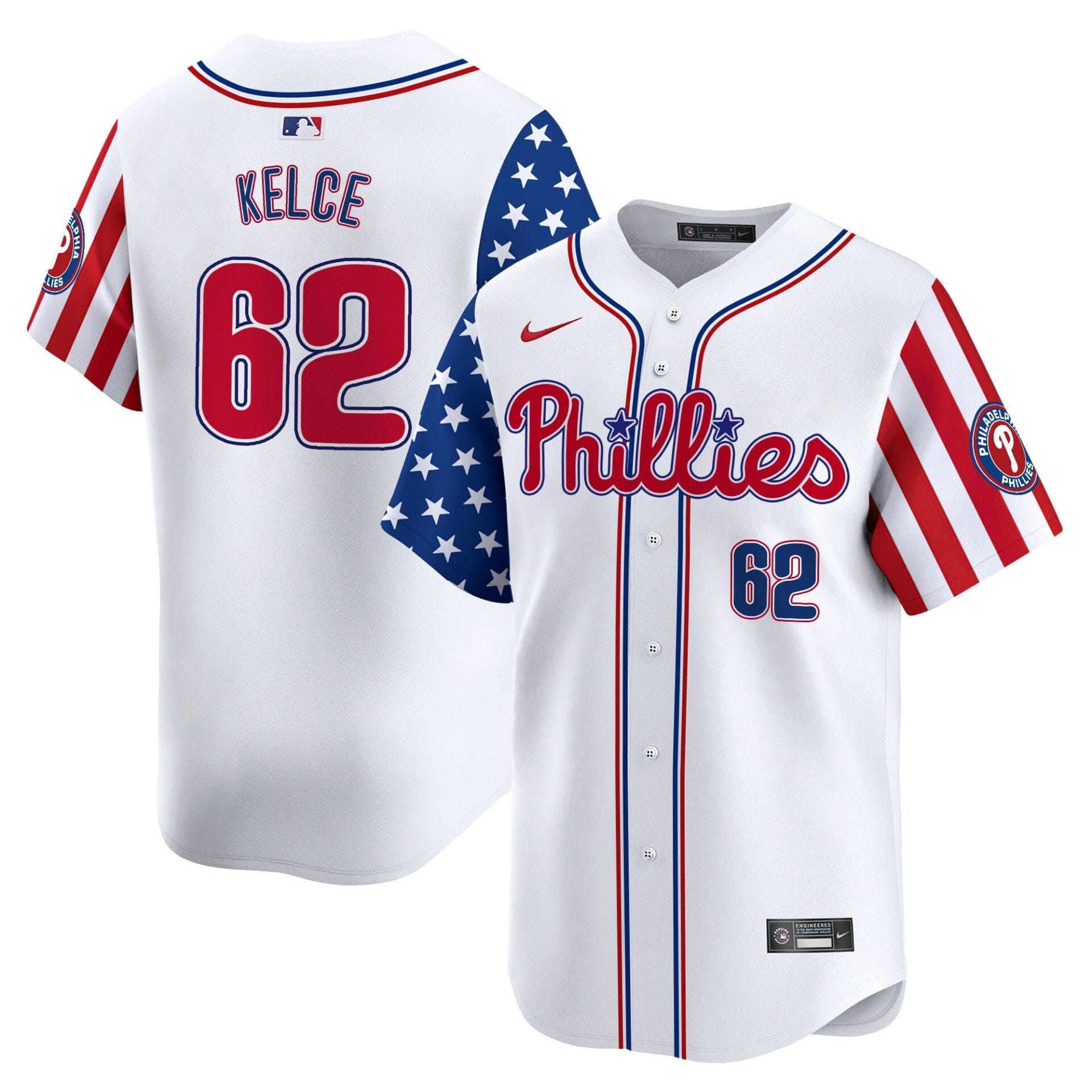 Phillies 2025 Independence Day Vapor Premier Limited Jersey - All Stitched - Image 9