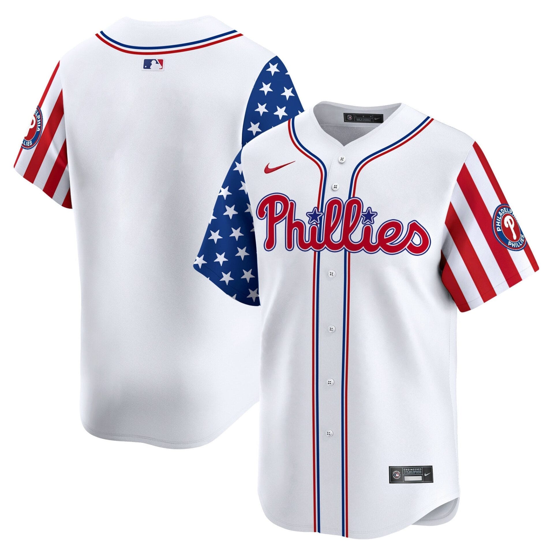 Phillies 2025 Independence Day Vapor Premier Limited Jersey - All Stitched - Image 10