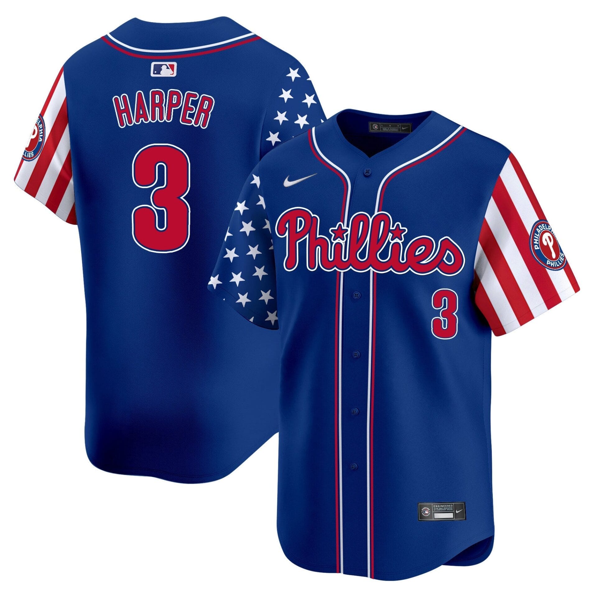 Phillies 2025 Independence Day Vapor Premier Limited Jersey - All Stitched - Image 21