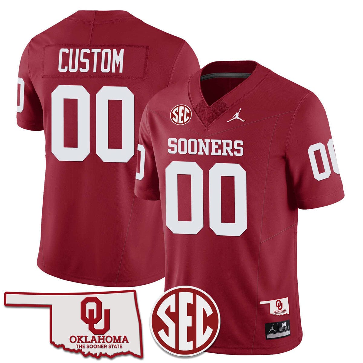 Oklahoma Sooners 2024 SEC Patch Vapor Premier Limited Custom Jersey - All Stitched - Image 2