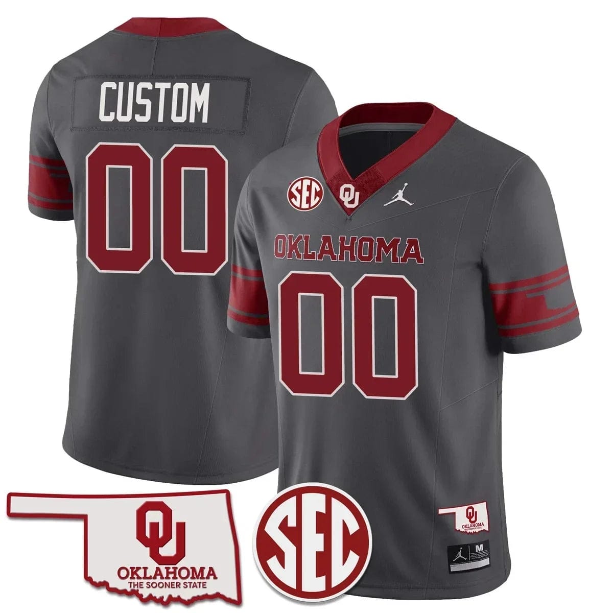Oklahoma Sooners 2024 SEC Patch Vapor Premier Limited Custom Jersey - All Stitched - Image 5
