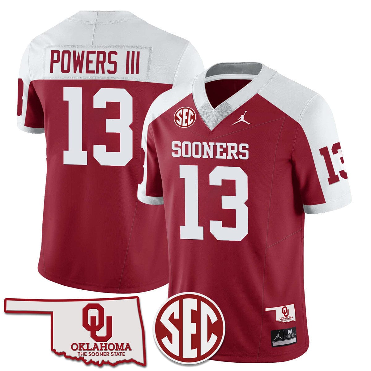 Oklahoma Sooners 2024 SEC Patch Vapor Premier Limited Jersey - All Stitched - Image 5