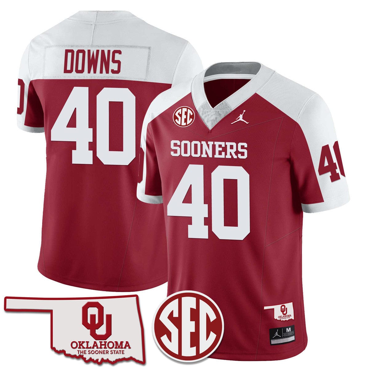 Oklahoma Sooners 2024 SEC Patch Vapor Premier Limited Jersey - All Stitched - Image 3