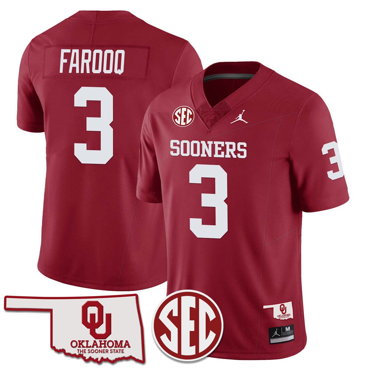 Oklahoma Sooners 2024 SEC Patch Vapor Premier Limited Jersey - All Stitched - Image 9