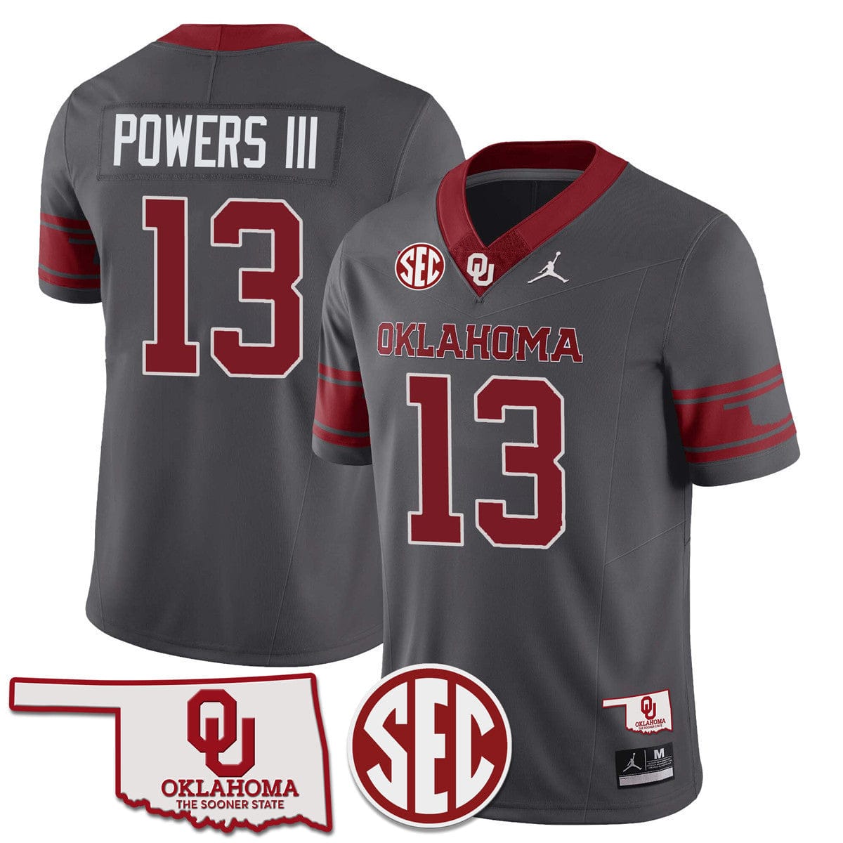 Oklahoma Sooners 2024 SEC Patch Vapor Premier Limited Jersey - All Stitched - Image 25
