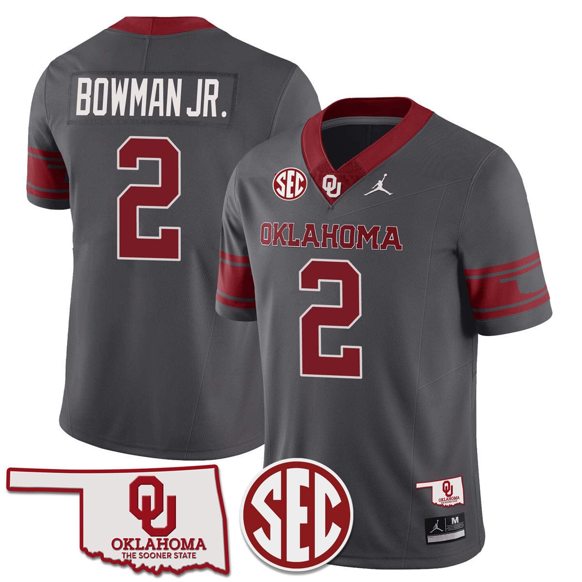 Oklahoma Sooners 2024 SEC Patch Vapor Premier Limited Jersey - All Stitched - Image 22