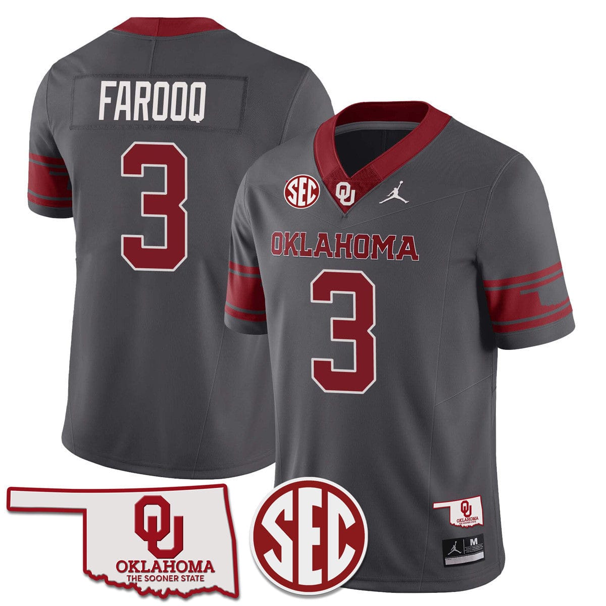 Oklahoma Sooners 2024 SEC Patch Vapor Premier Limited Jersey - All Stitched - Image 24