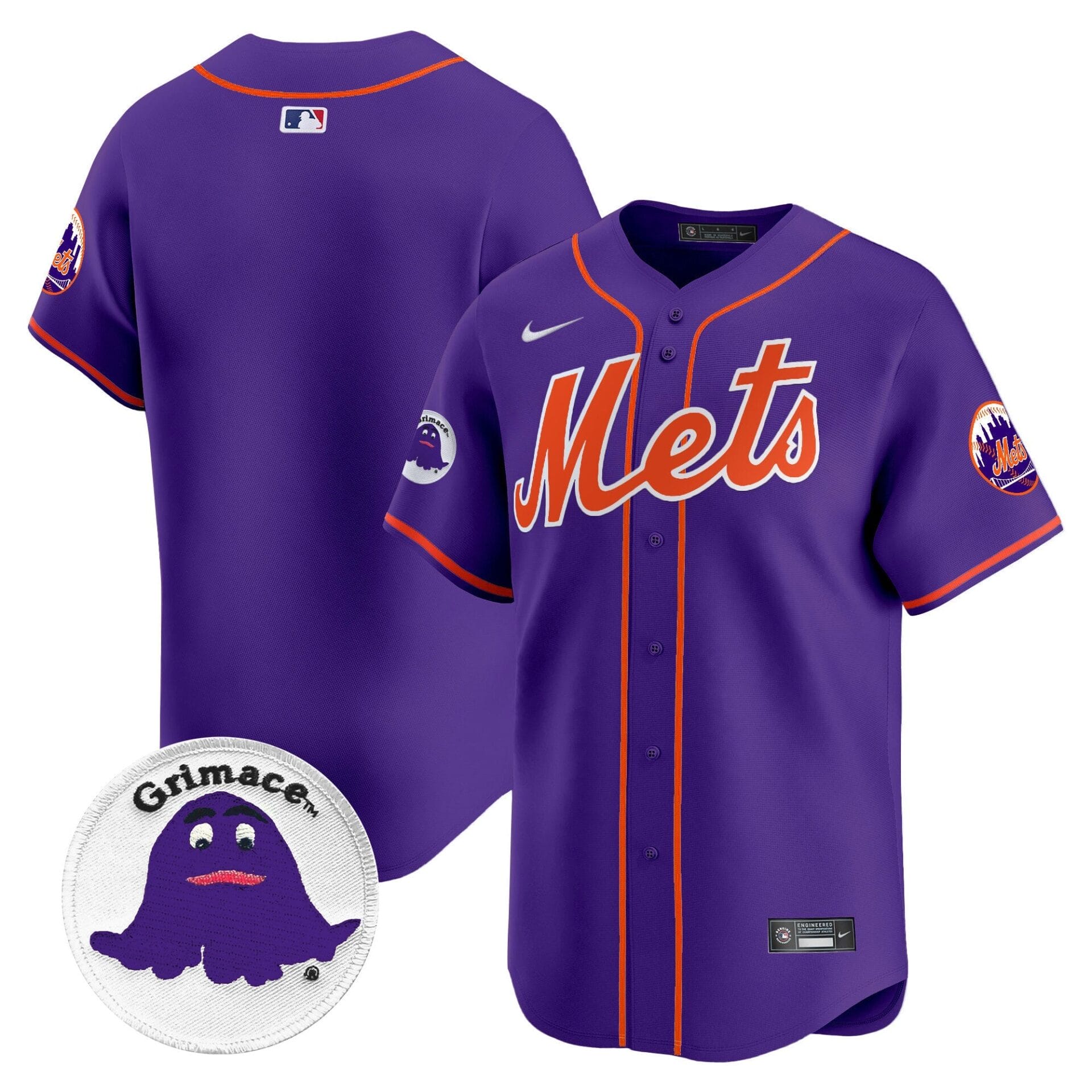 Mets Grimace Vapor Premier Limited Jersey - All Stitched - Image 7