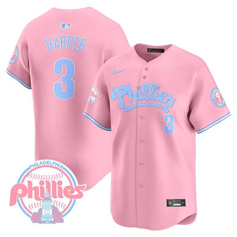 Phillies Bubblegum Pink Vapor Premier Limited Jersey - All Stitched - Image 10