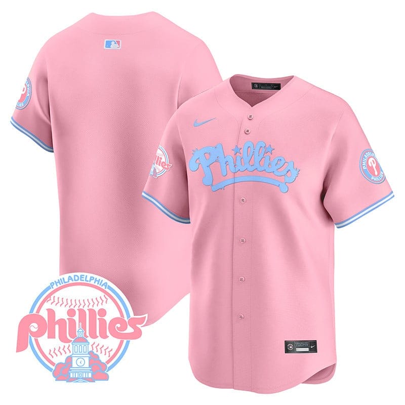 Phillies Bubblegum Pink Vapor Premier Limited Jersey - All Stitched - Image 18