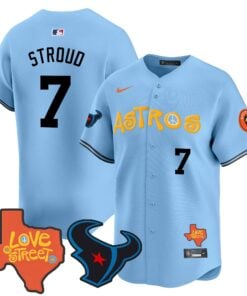 Astros Love Street & Texans Patch Vapor Premier Limited Jersey - All Stitched