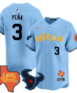 Alternative view of Astros Love Street & Texans Patch Vapor Premier Limited Jersey - All Stitched