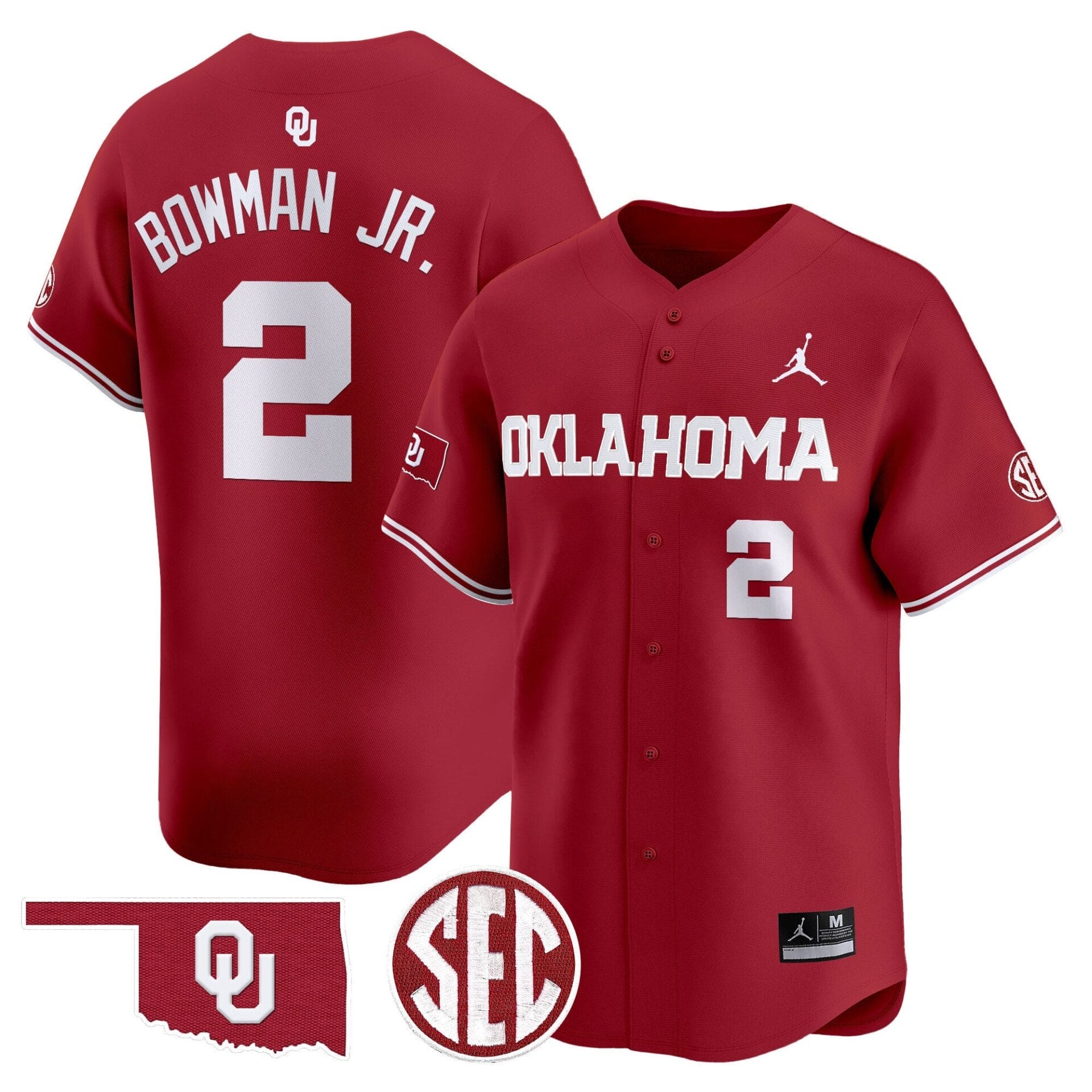 Oklahoma Sooners 2024 Vapor Premier Limited Jersey - SEC Patch - All Stitched - Image 2