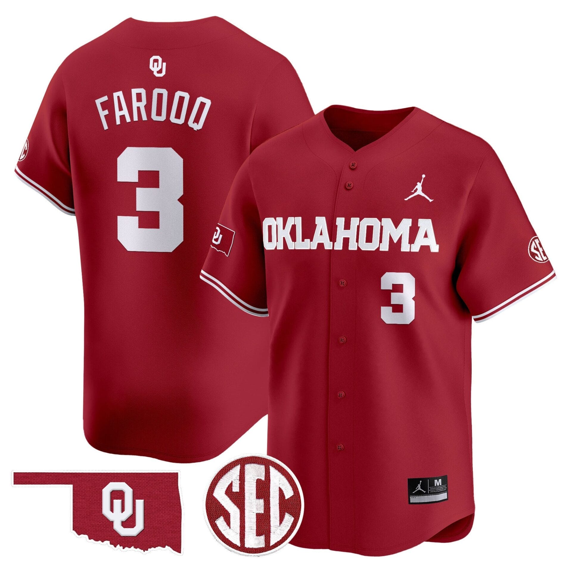 Oklahoma Sooners 2024 Vapor Premier Limited Jersey - SEC Patch - All Stitched - Image 4