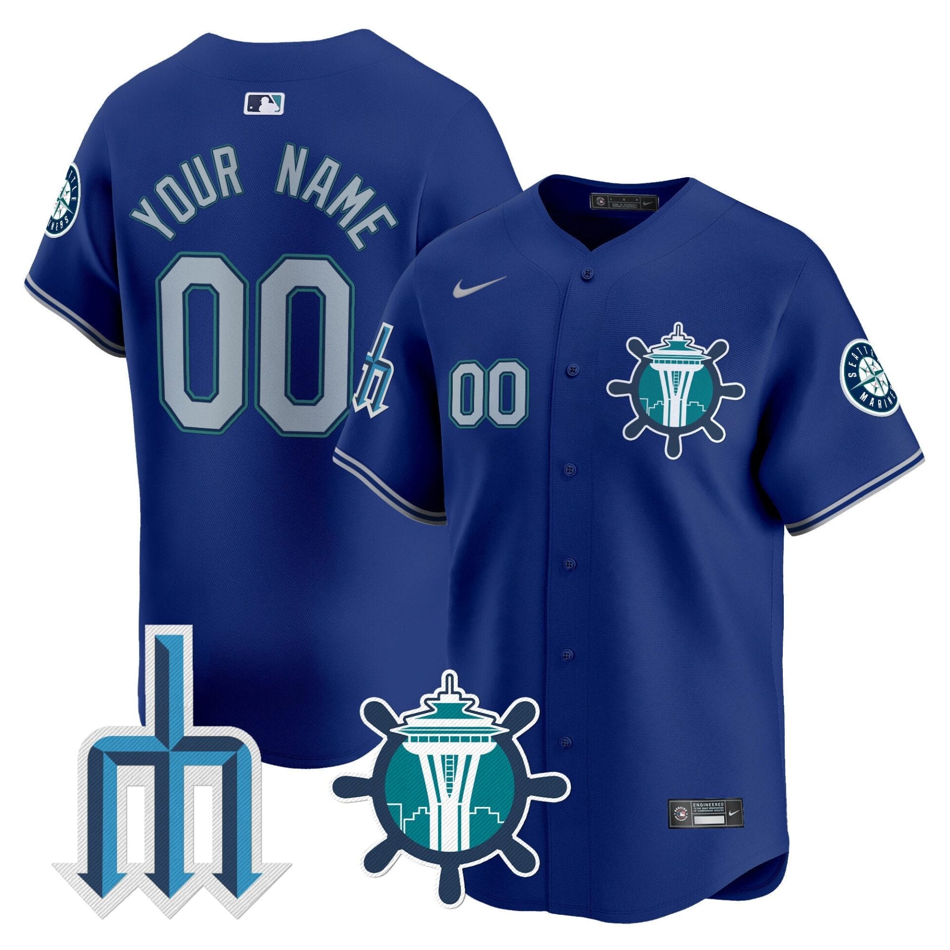 Seattle Mariners Trident Patch Vapor Premier Limited Custom Jersey - All Stitched - Image 3