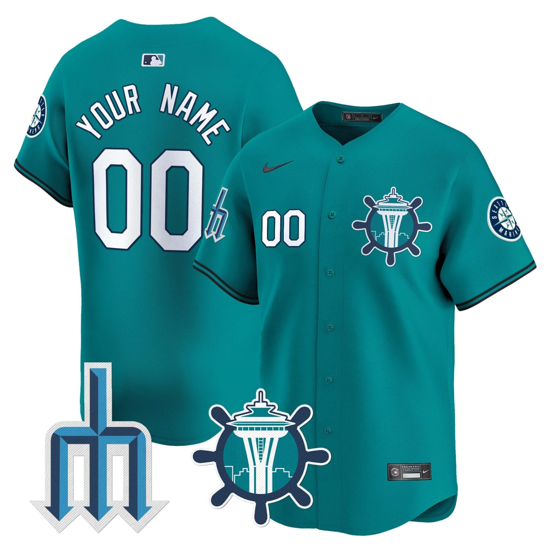 Seattle Mariners Trident Patch Vapor Premier Limited Custom Jersey - All Stitched - Image 4