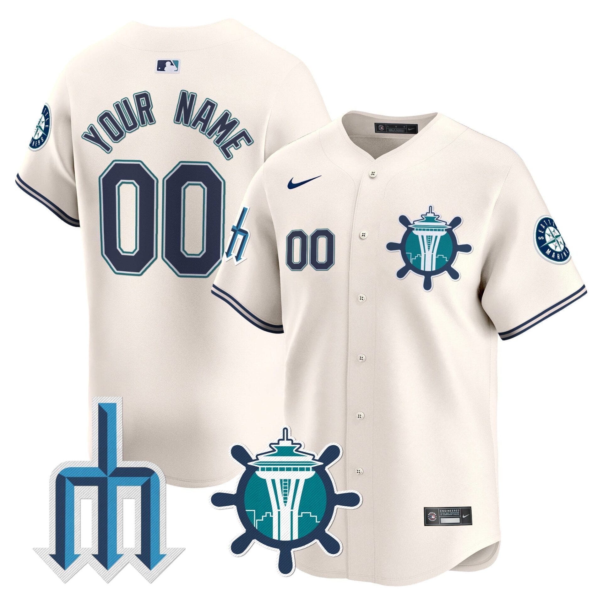 Seattle Mariners Trident Patch Vapor Premier Limited Custom Jersey - All Stitched - Image 5
