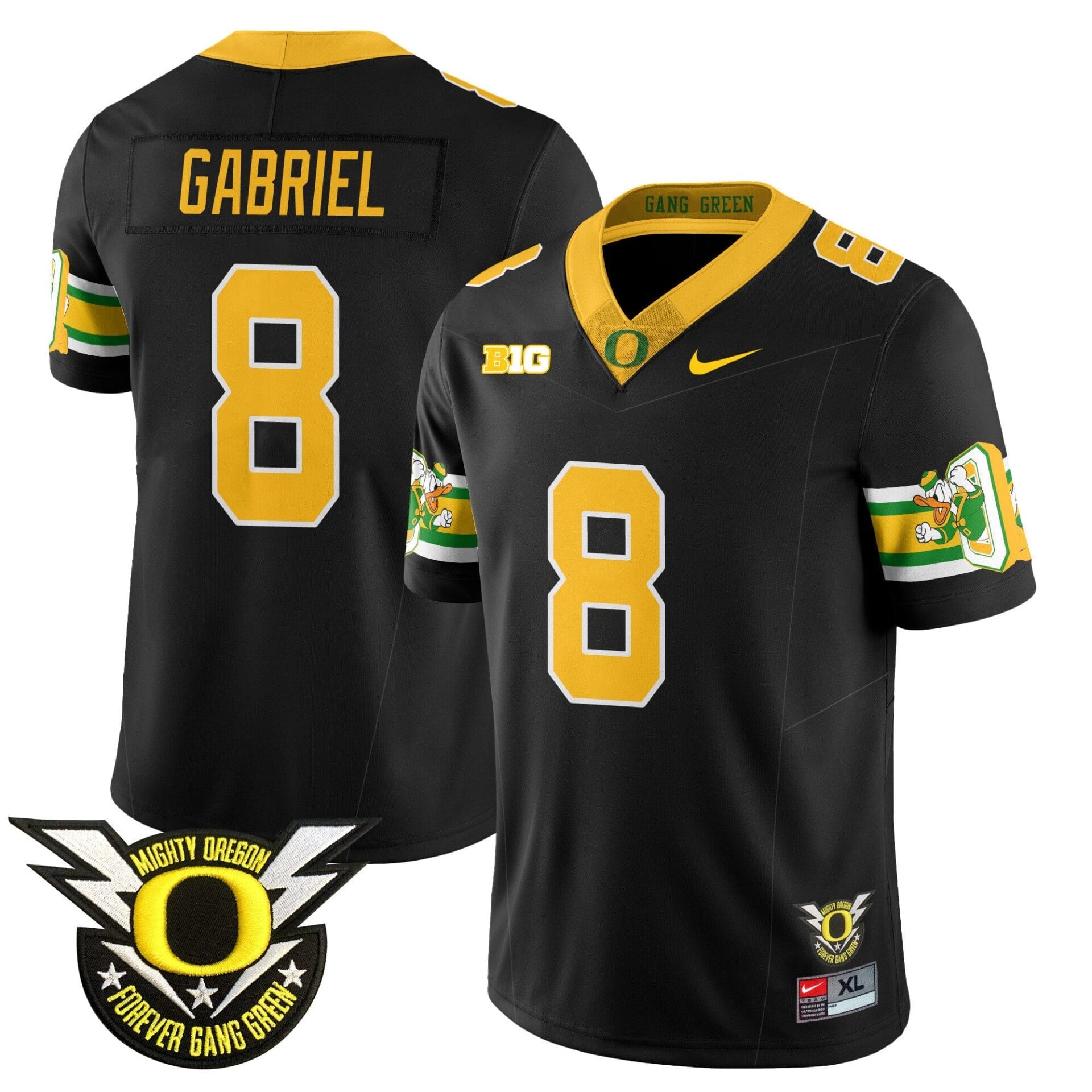 Oregon Ducks 2024 Forever Gang Green Jersey - All Stitched - Image 2