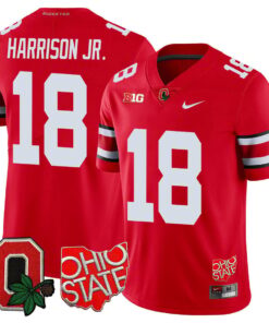 Ohio State Buckeyes Ohio State & Logo Patch Jersey - All Stitched