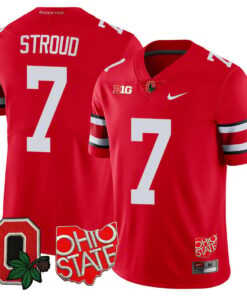 Alternative view of Ohio State Buckeyes Ohio State & Logo Patch Jersey - All Stitched