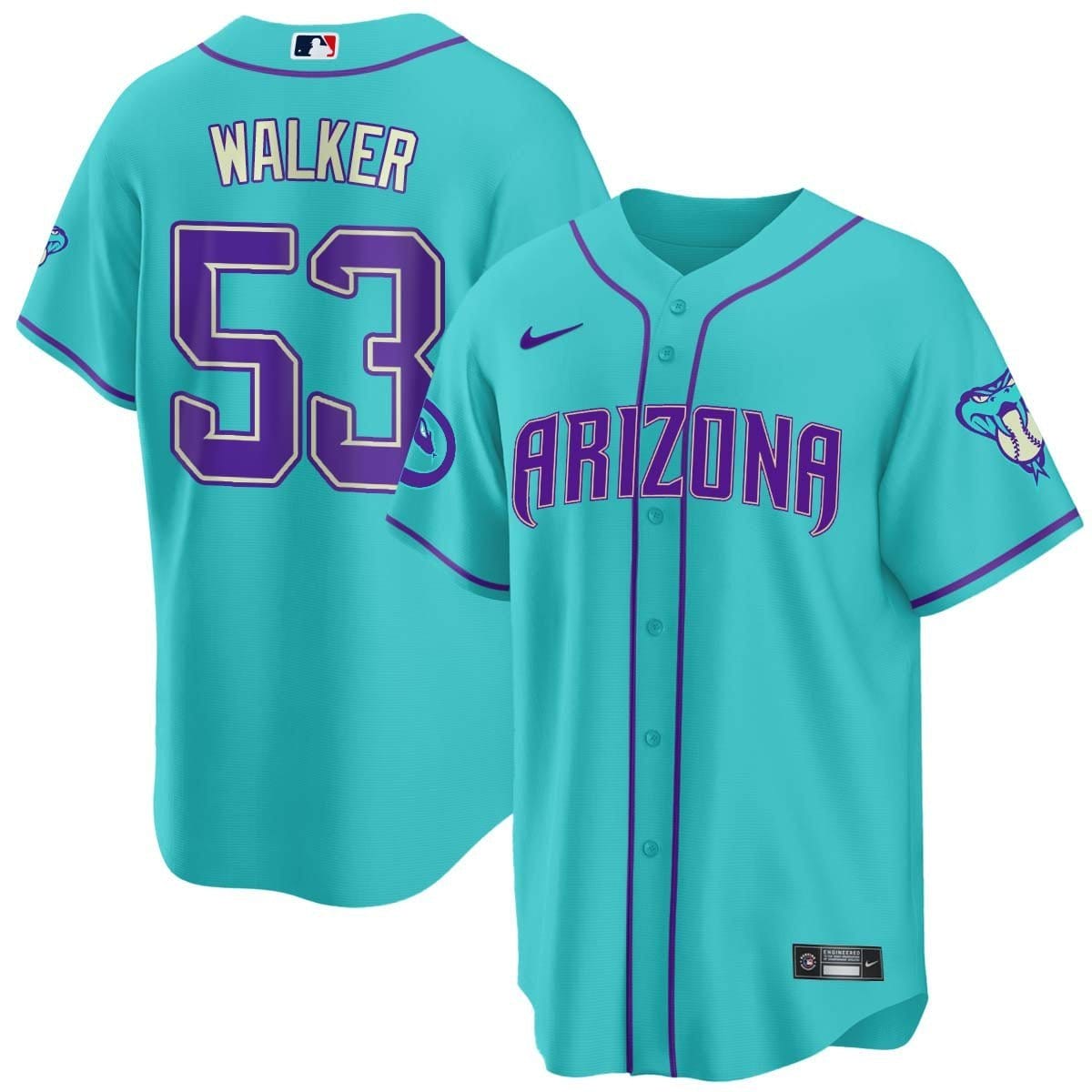 2024 Arizona Diamondbacks Teal Purple Jersey - All Stitched - Image 5
