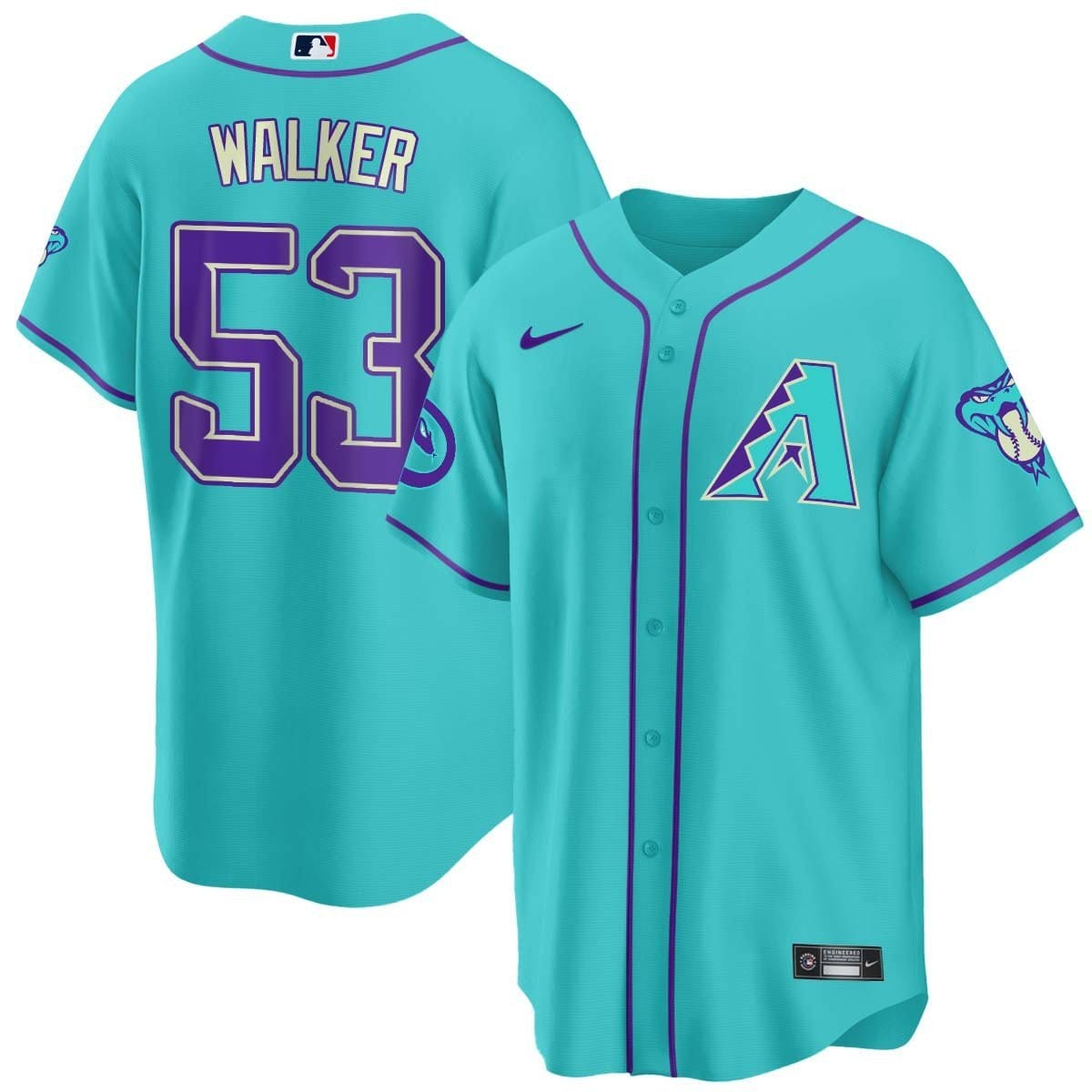 2024 Arizona Diamondbacks Teal Purple Jersey - All Stitched - Image 17