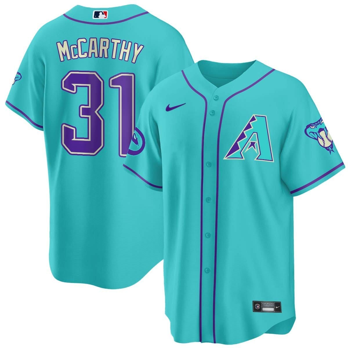 2024 Arizona Diamondbacks Teal Purple Jersey - All Stitched - Image 18