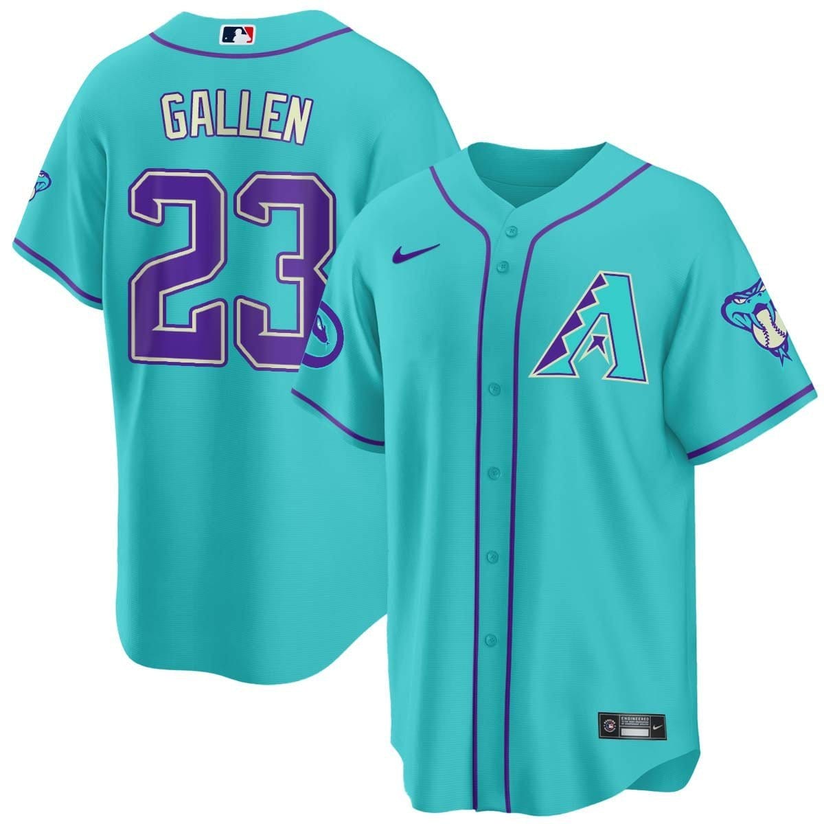 2024 Arizona Diamondbacks Teal Purple Jersey - All Stitched - Image 14