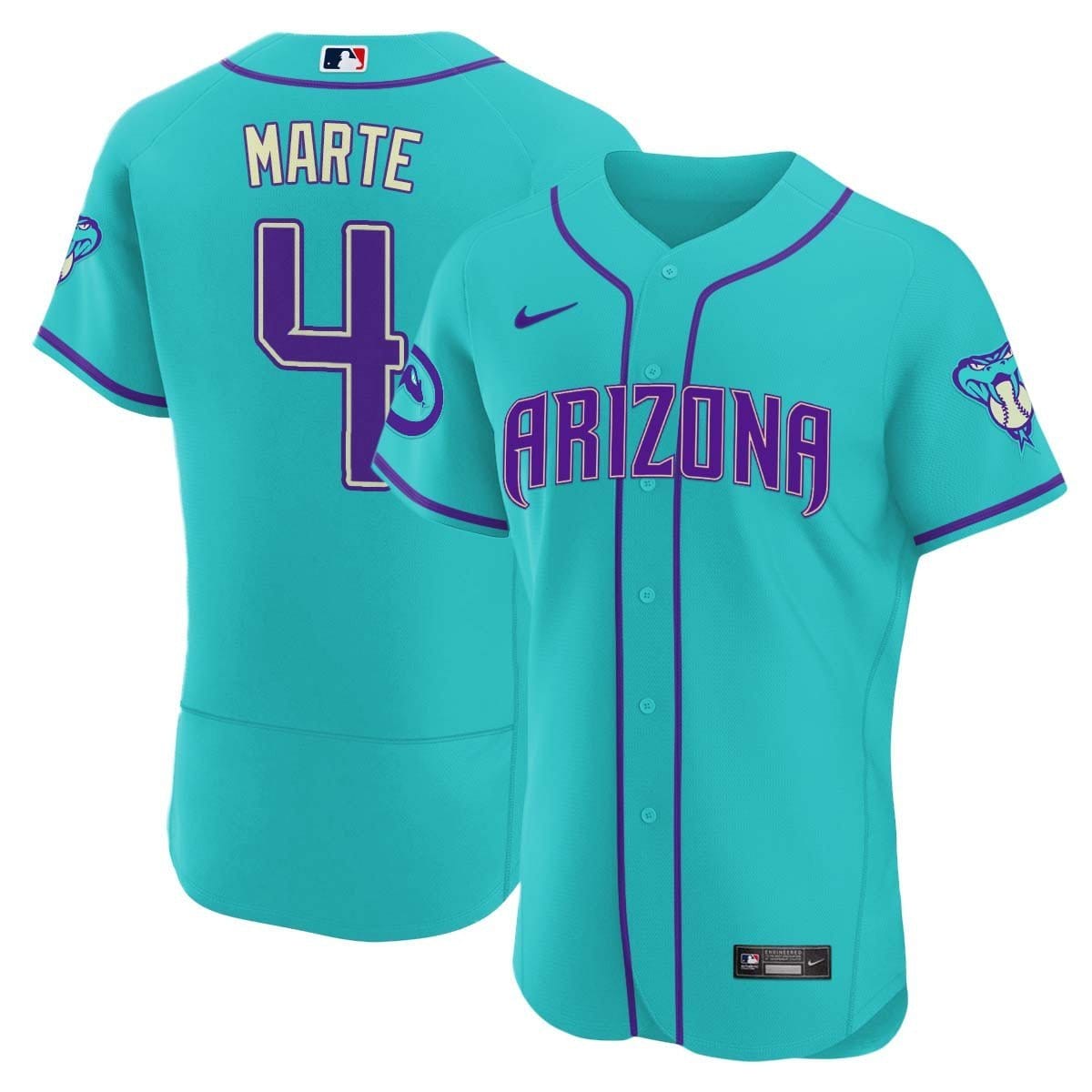 2024 Arizona Diamondbacks Teal Purple Jersey - All Stitched - Image 9