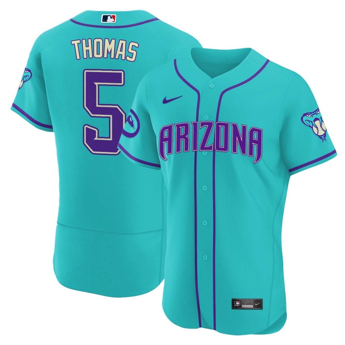 2024 Arizona Diamondbacks Teal Purple Jersey - All Stitched - Image 10