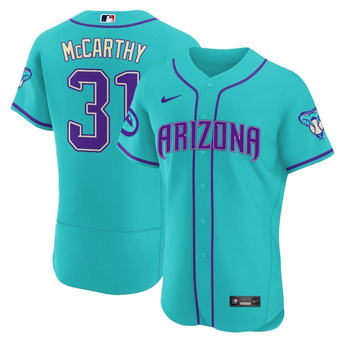 2024 Arizona Diamondbacks Teal Purple Jersey - All Stitched - Image 12