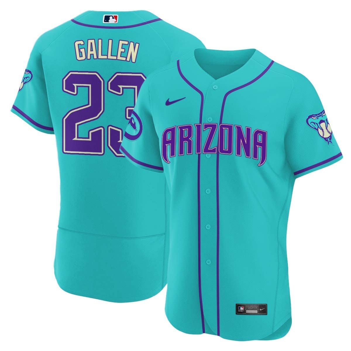 2024 Arizona Diamondbacks Teal Purple Jersey - All Stitched - Image 8