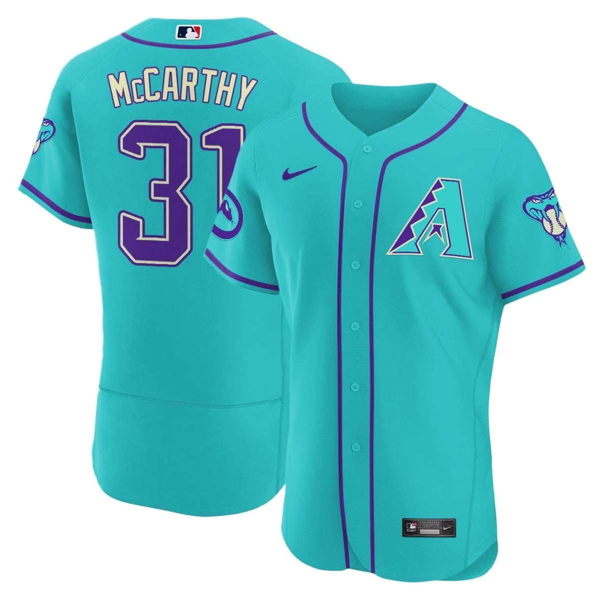 2024 Arizona Diamondbacks Teal Purple Jersey - All Stitched - Image 24