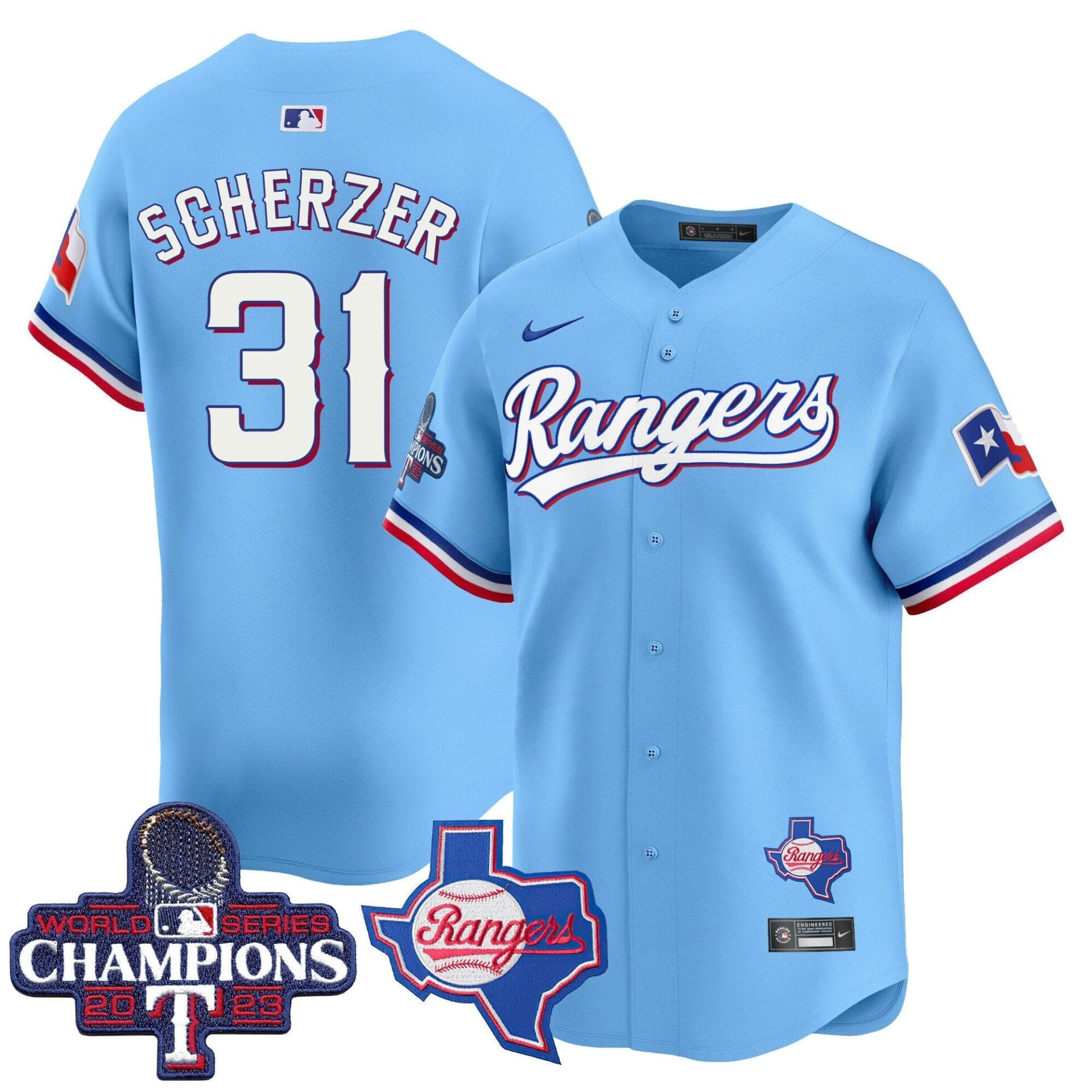 Texas Rangers World Series Champions Vapor Premier Limited Jersey V2 - All Stitched - Image 44
