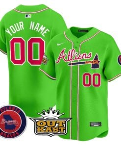 Alternative view of Atlanta Braves Atliens Vapor Premier Limited Custom Jersey - All Stitched