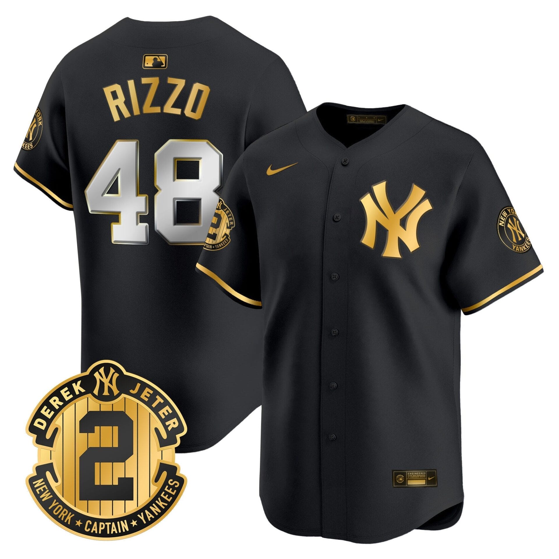 Yankees Derek Jeter Patch Vapor Premier Limited Jersey - All Stitched - Image 7