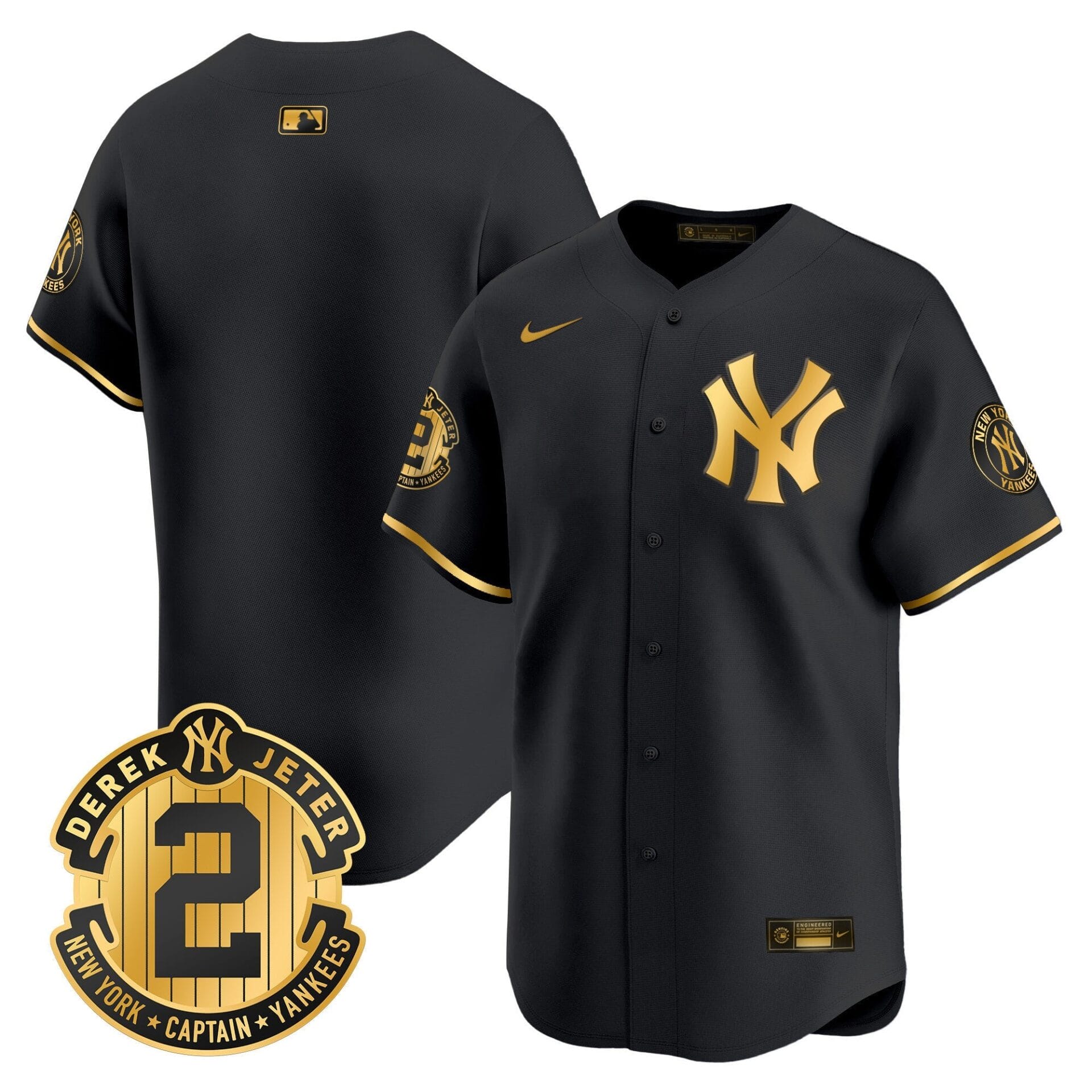 Yankees Derek Jeter Patch Vapor Premier Limited Jersey - All Stitched - Image 9