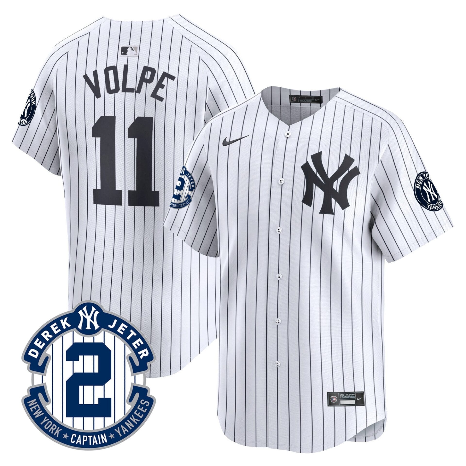 Yankees Derek Jeter Patch Vapor Premier Limited Jersey - All Stitched - Image 20
