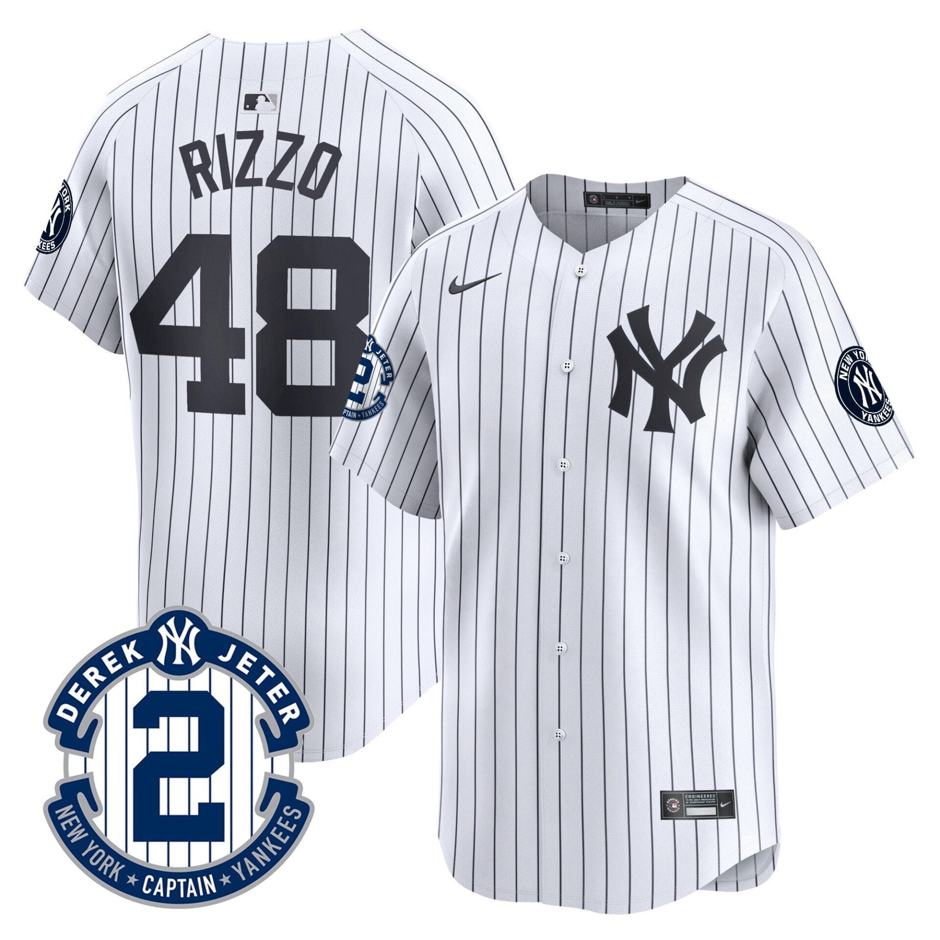 Yankees Derek Jeter Patch Vapor Premier Limited Jersey - All Stitched - Image 25