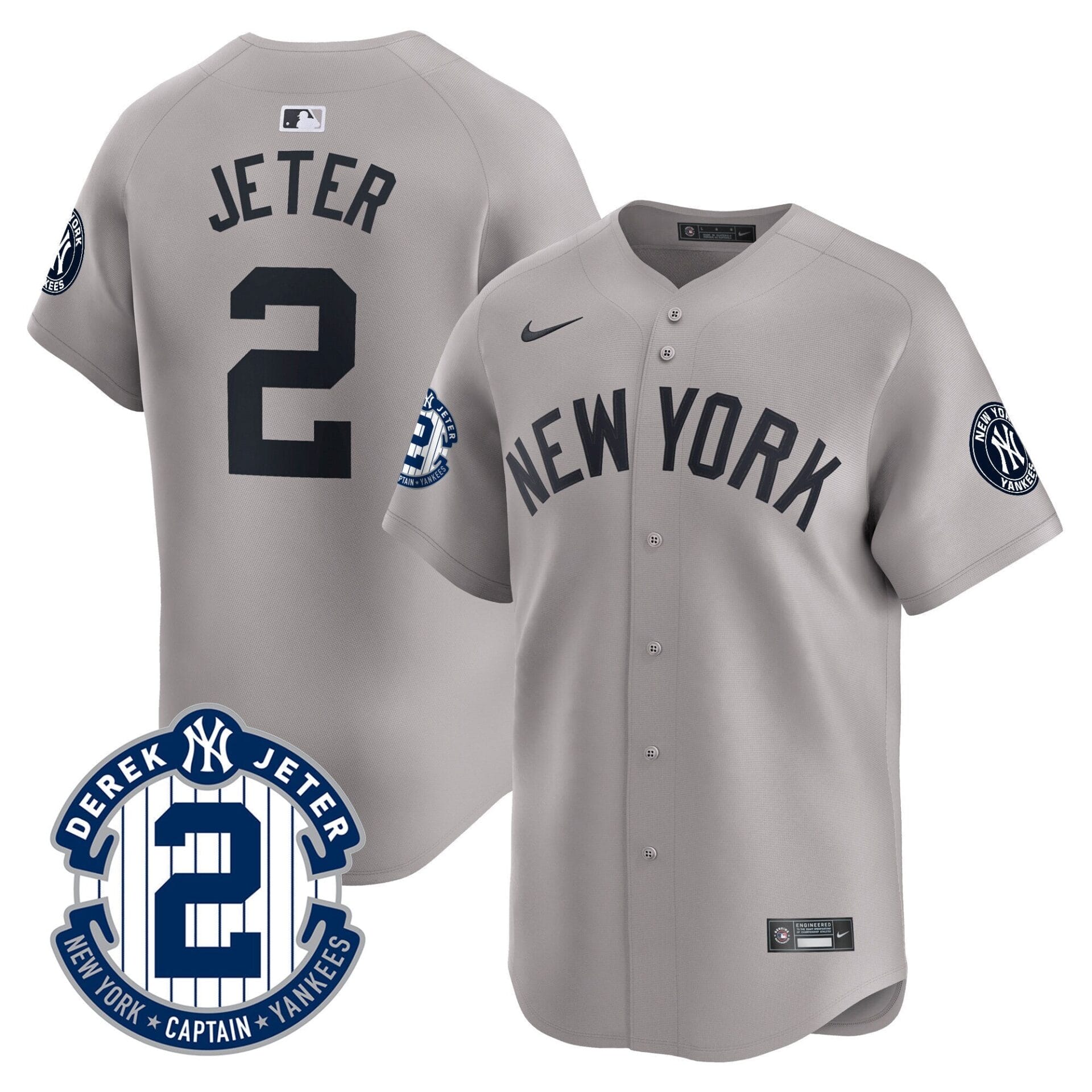 Yankees Derek Jeter Patch Vapor Premier Limited Jersey - All Stitched - Image 31